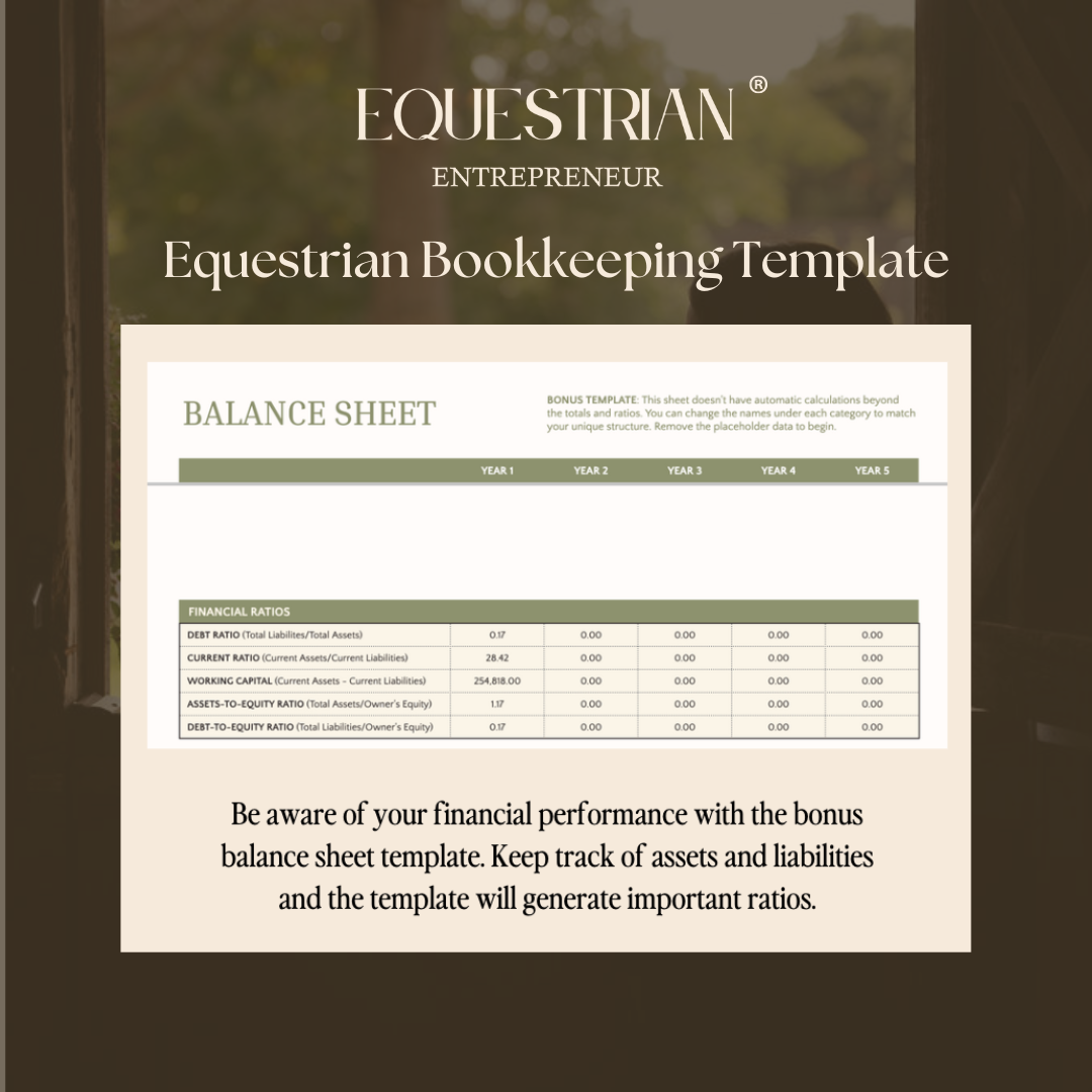 Equestrian Entrepreneur Bookkeeping Template