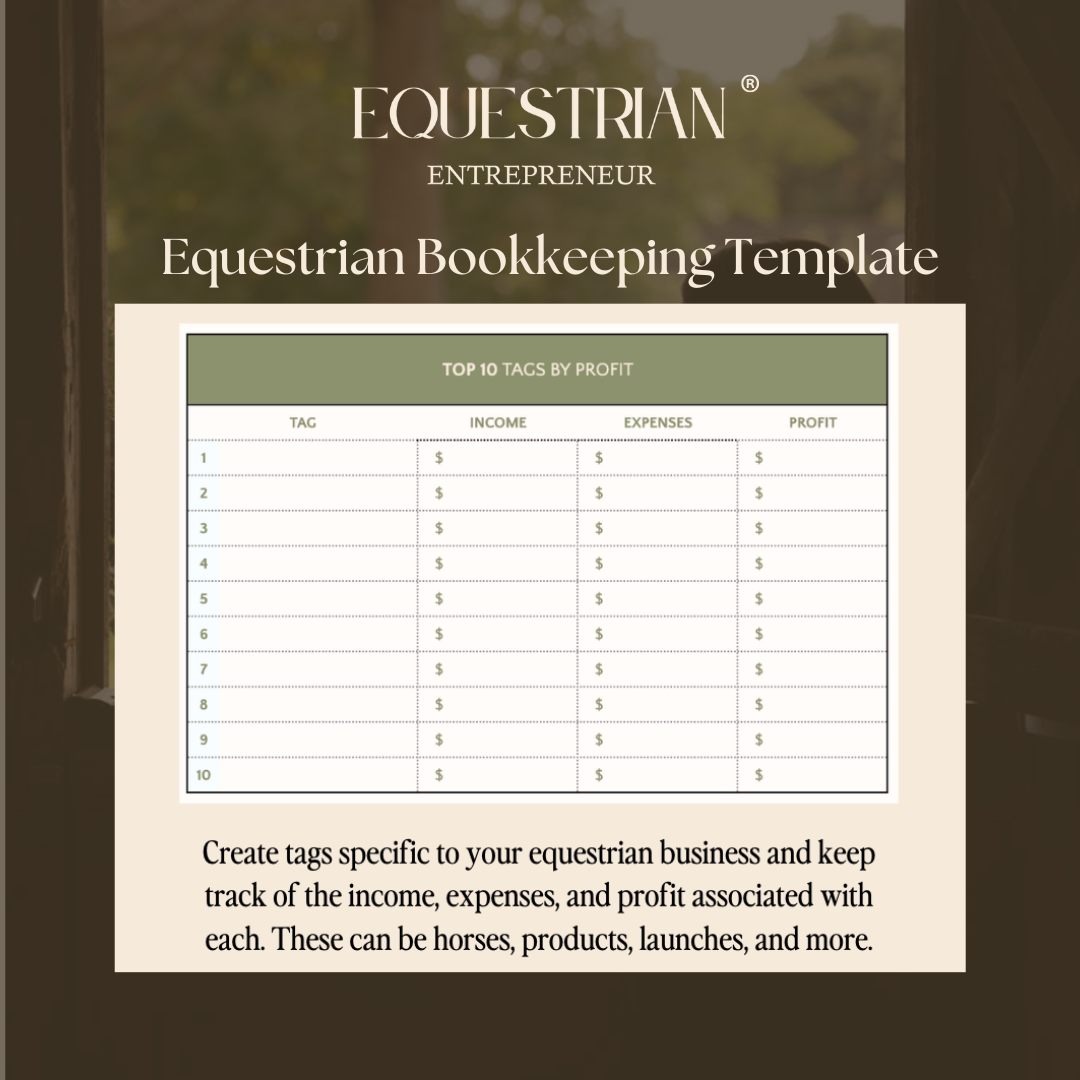 Equestrian Entrepreneur Bookkeeping Template
